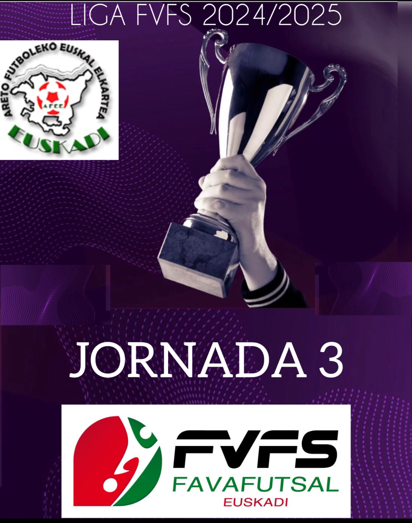 Kronoss, SDCR Oketa, Coco F.S, La Pepita Dragones F.S, C.P.D. POGS Futsal y Kripan F.S, actuales líderes tras la disputa de la tercera jornada en las diferentes categorías de las competiciones vascas de Futsal temporada 24/25.